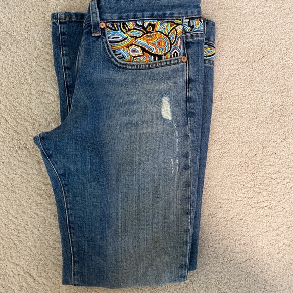 Joe’s jeans cropped jeans with bearing on front and back - Picture 3 of 3